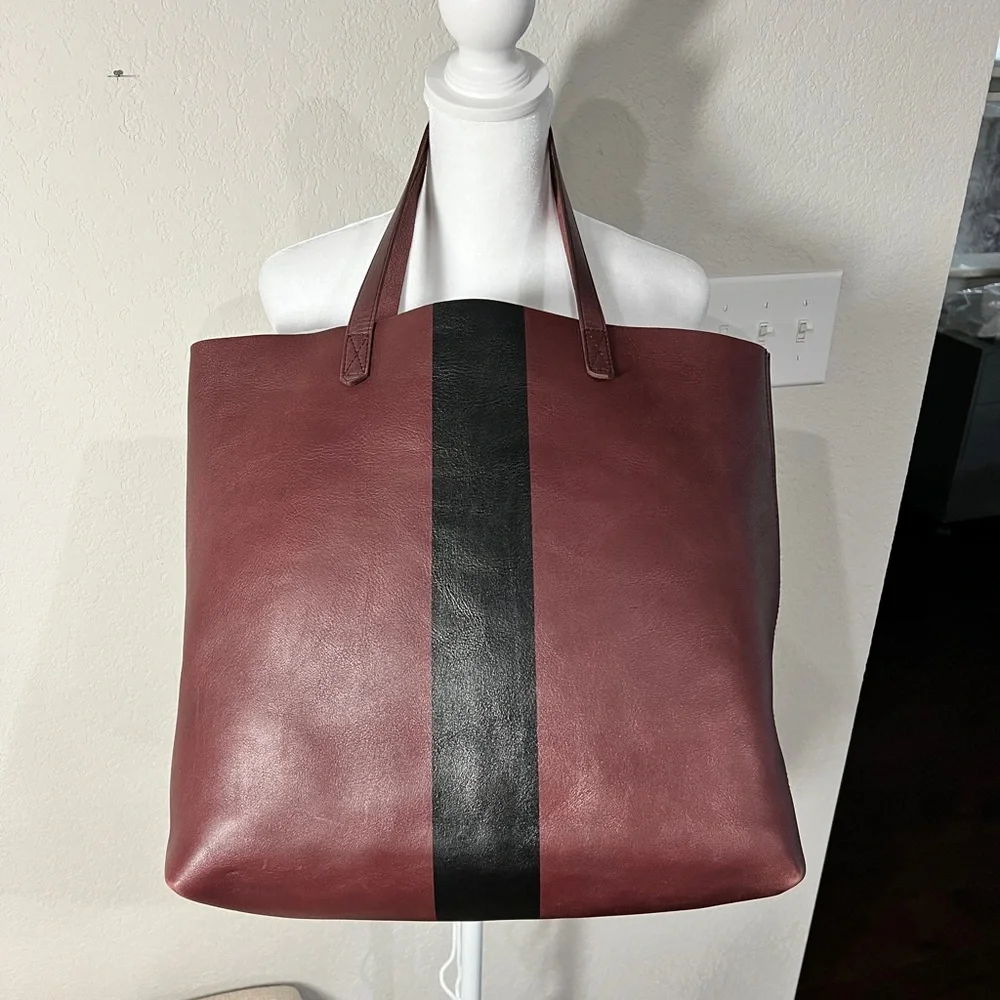 Madewell Paint Stripe Transport Leather Tote - Picture 6 of 14